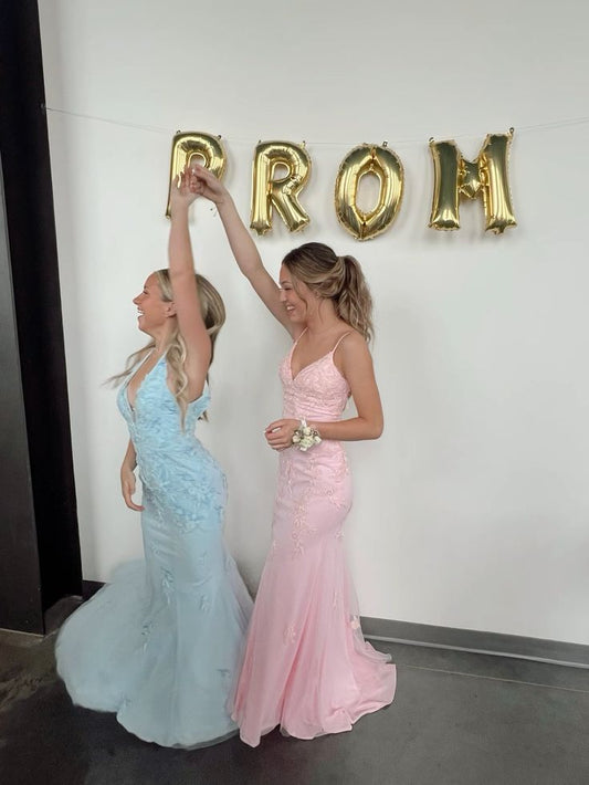 Modest Mermaid Spaghetti Strap Lace Tulle Prom Dresses Inspo For Teens Formal Dress Party Outfits Prom Gowns AB313