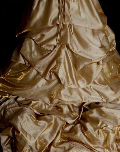 Vintage Ballkleid, trägerlos, goldfarben, Sweet 16, Quinceañera-Kleid mit 3D-Blumen, lang, Vestidos De Fiesta N1316