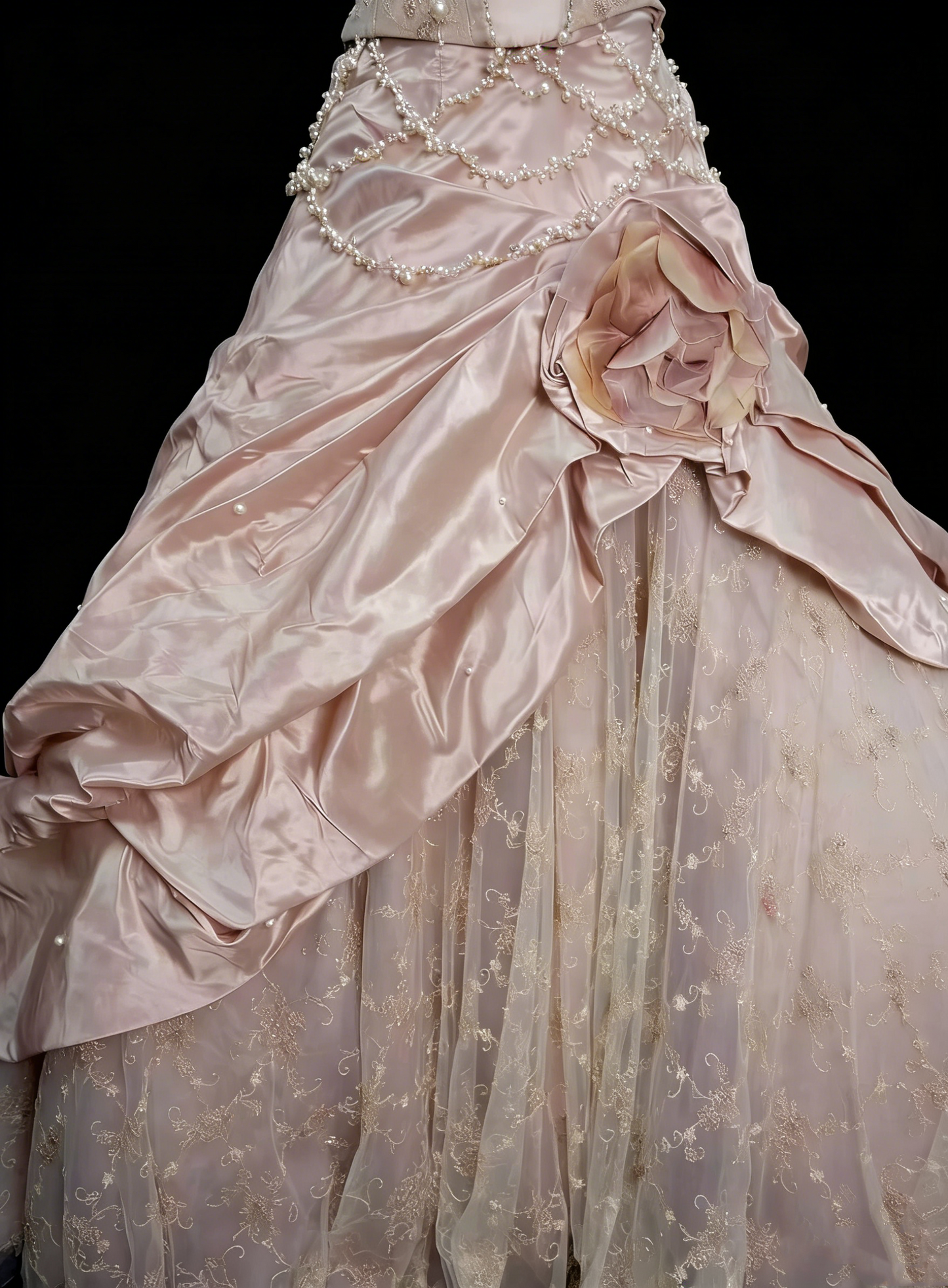 Robe de bal bustier rose douce avec volants à plusieurs niveaux, longues robes de soirée, robes de bal N2229