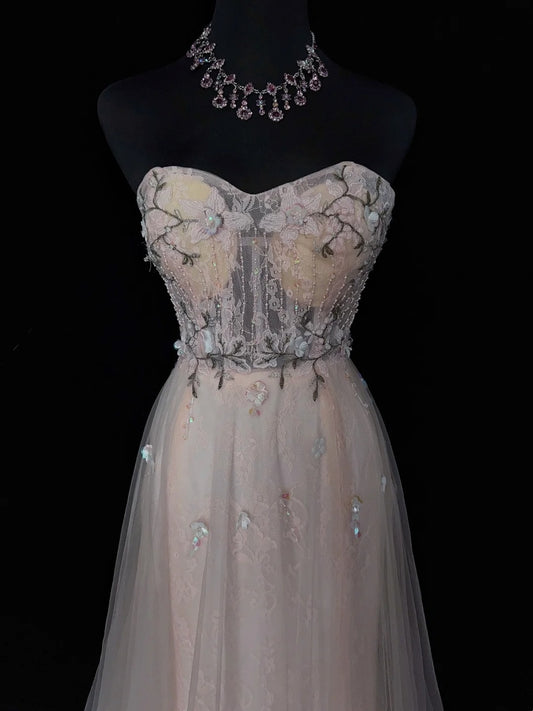 Wunderschöne Abschlussballkleider Inspo A-Linie Sweetheart Hellblau Pink Tüll Ärmellos Damen Formelles Kleid N3183