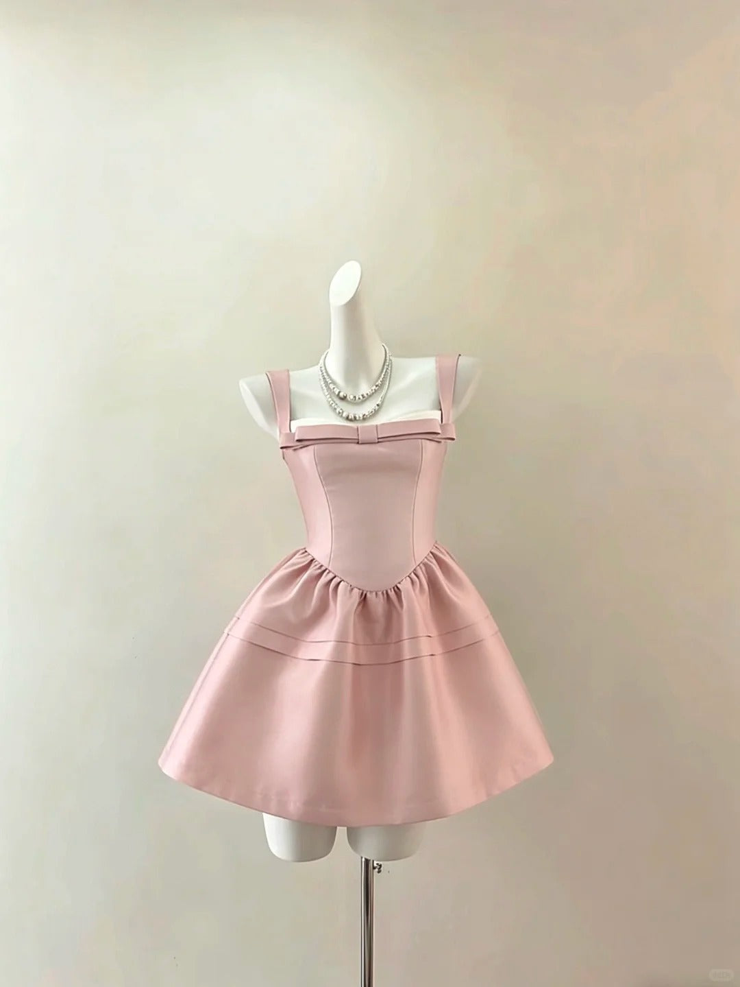 Classy Ball Gown Square Neck Pink Satin Night Short Graduation Dress Inspo Senior Homecoming Outfits RB4854