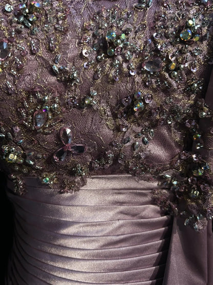 Elegante Abschlussballkleider Meerjungfrau Sweetheart Flieder Tüll Spitze mit Perlen langes Abendkleid N2909