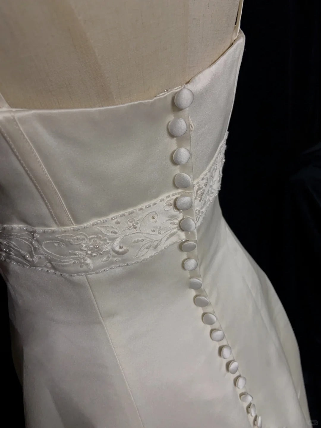 Zeitlose Hochzeitskleider Ballkleid Spaghettiträger Elfenbein mit Perlen Lang Brautkleid N3433