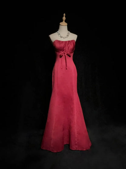 Glamouröse Abschlussballkleider Meerjungfrau Sweetheart Hot Pink Satin mit Umhang Langes Abendkleid N2888