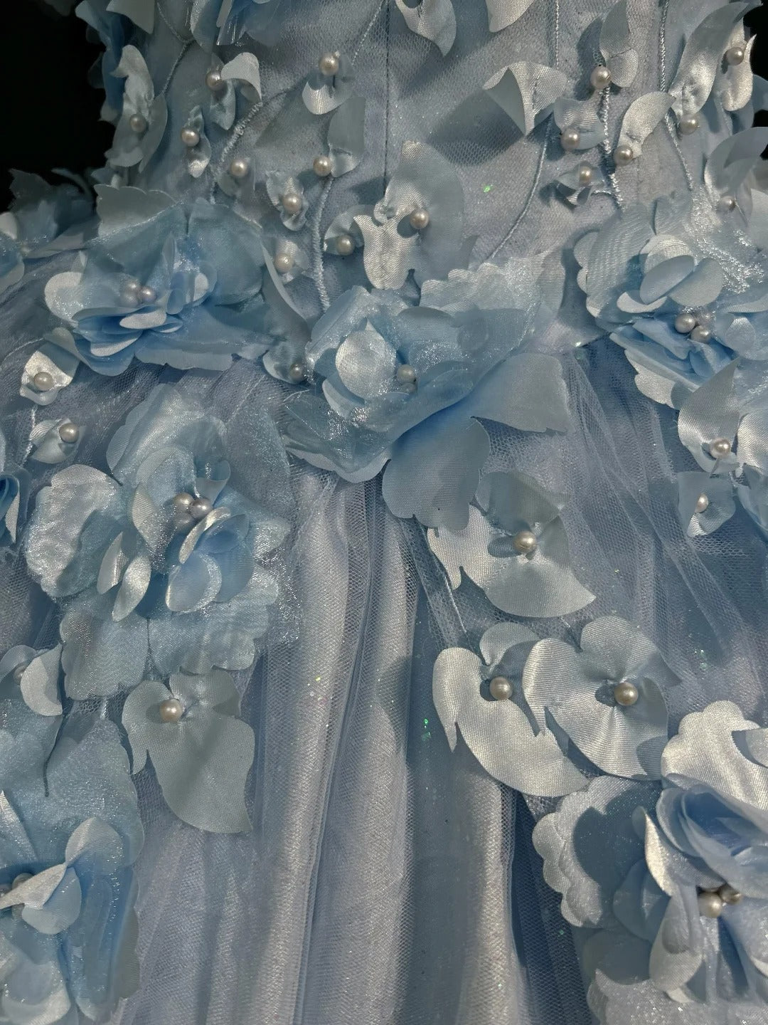 Wunderschöne Abschlussballkleider Ballkleid Off Shoulder Tüll Blau mit Applikationen Langes Abendkleid N2926
