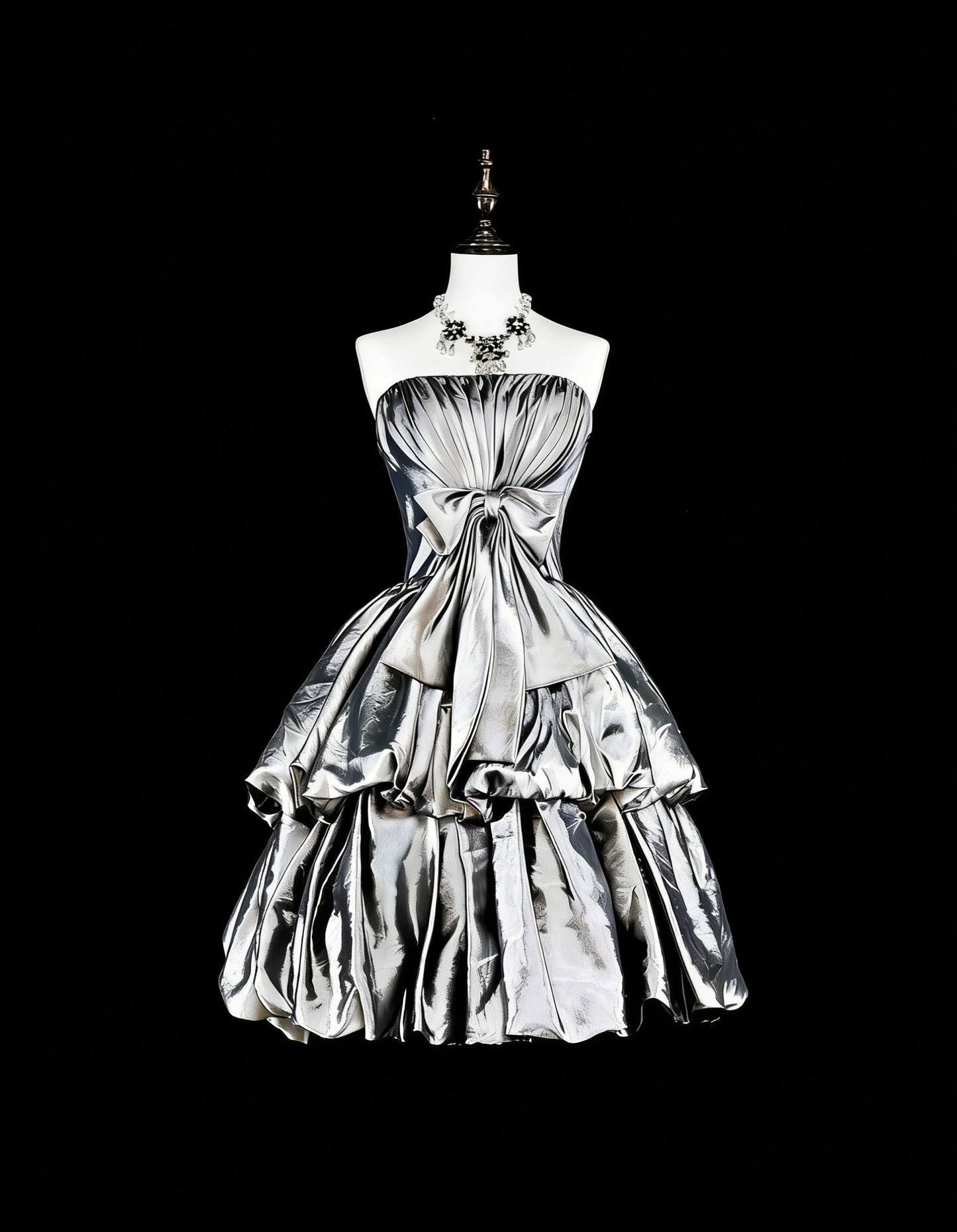 Unique Ball Gown Strapless Silver Gray Mini Short Homecoming Dresses Hoco Cocktail Gowns N3070