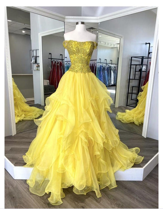 Sexy Mermaid Strapless Yellow With Beading Gem Long Evening Dresses Night Date Prom Dress For Women AB2559