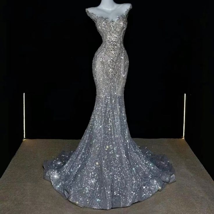 Robes de bal élégantes sirène magnifiques, robe de soirée scintillante, tapis rouge, robe de soirée longue N4042