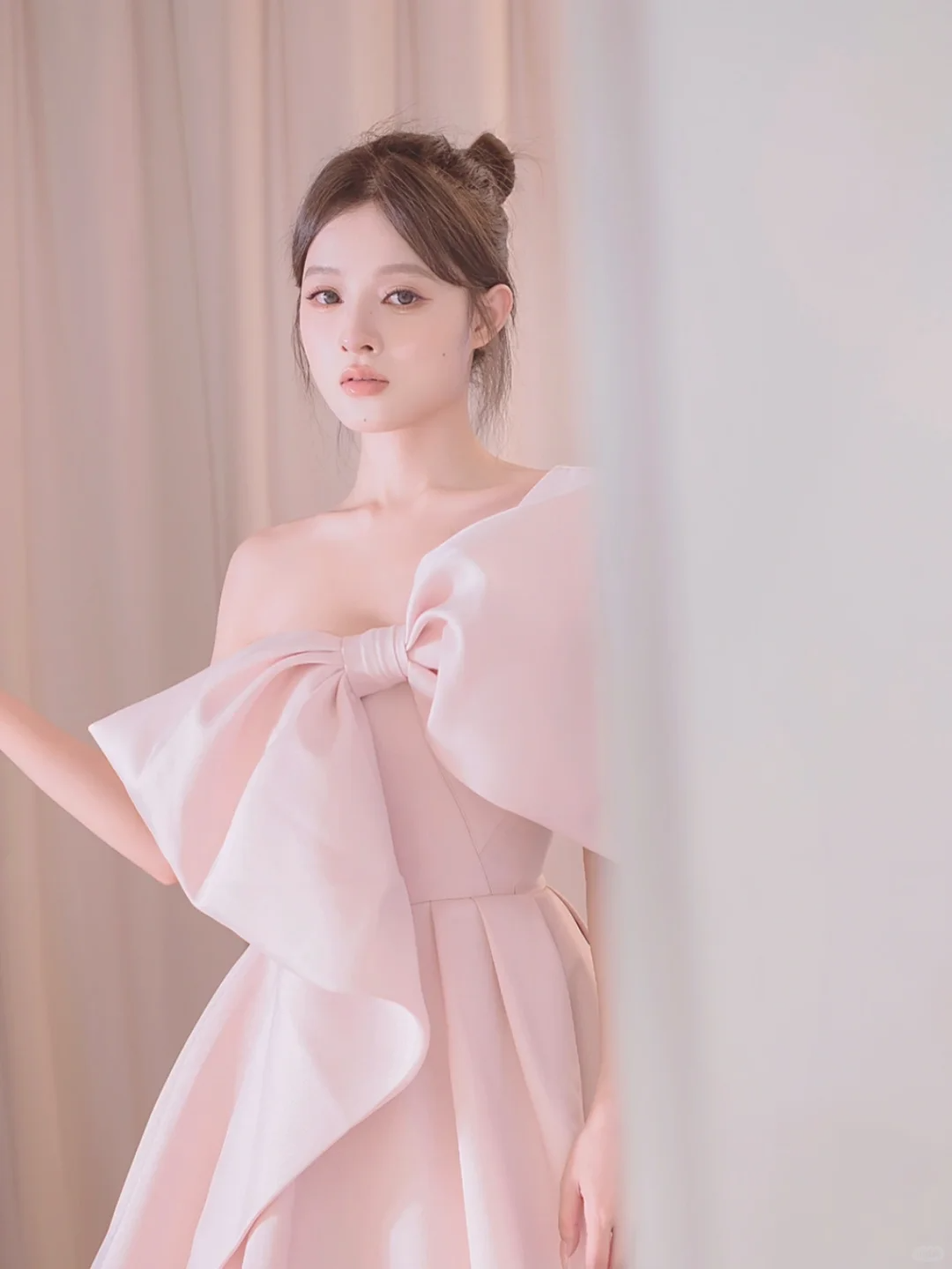Simple A line One Shoulder Pink Satin Sleeveless Long Prom Dresses Prom Gowns Evening Dress A027