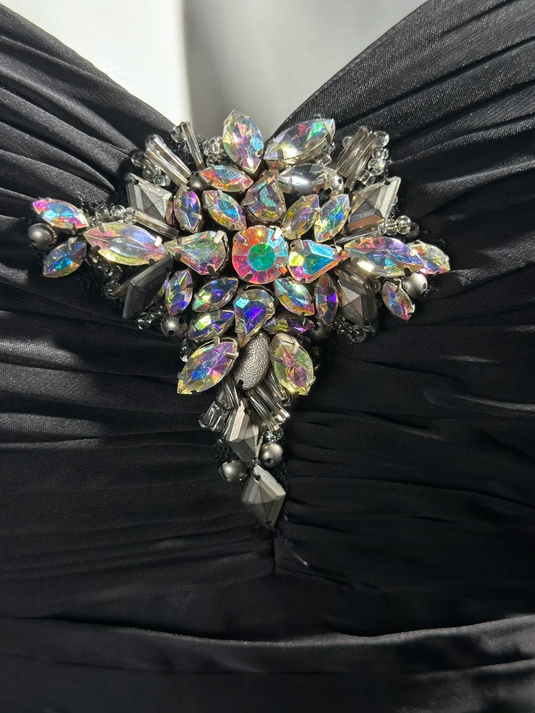 Vintage Prom Dresses 90s A line Sweetheart Black Floral Long With Beading Evening Formal Outfits RB5813
