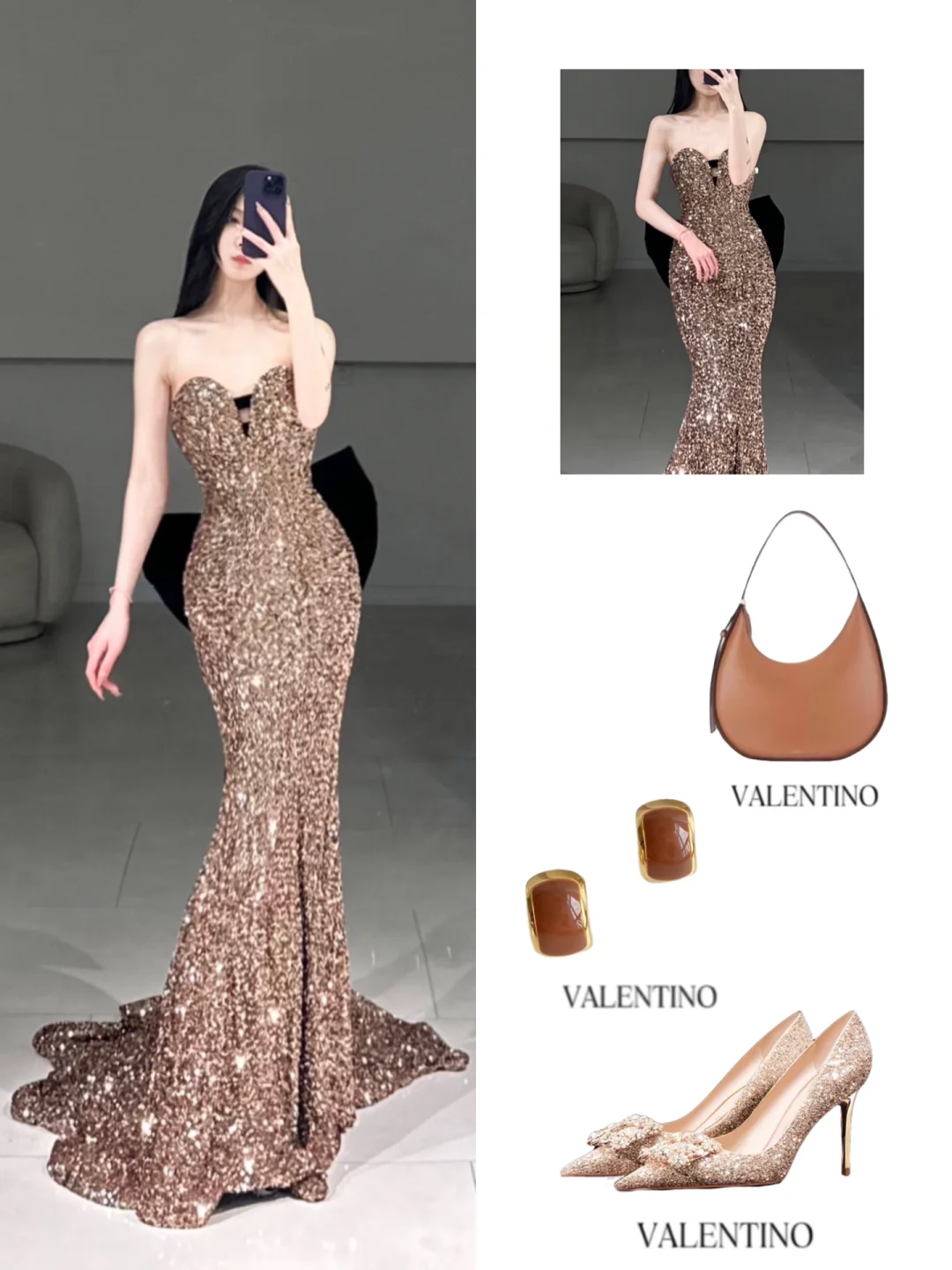 Robe de bal élégante, style sirène, décolleté en cœur, paillettes scintillantes, plissée, longueur au sol, inspiration, robe de bal longue, A096