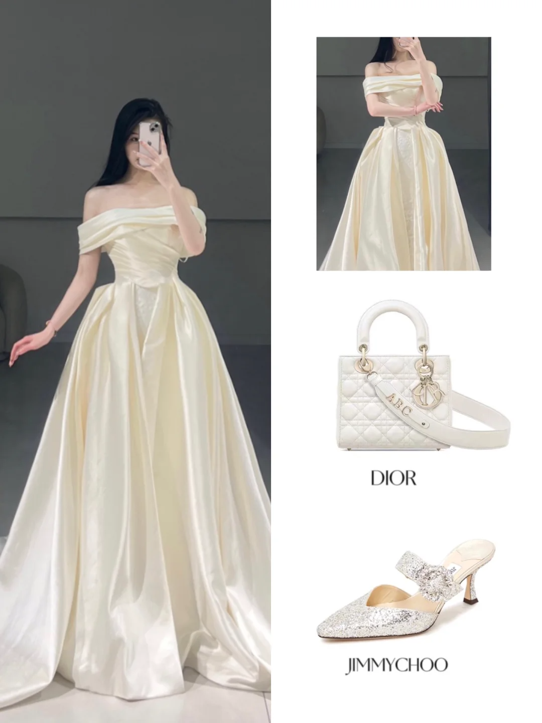 Timeless Ball Gown Off The Shoulder Satin Cap Sleeves Long Wedding Dress Beautiful Formal Cute Wedding Dresses A098
