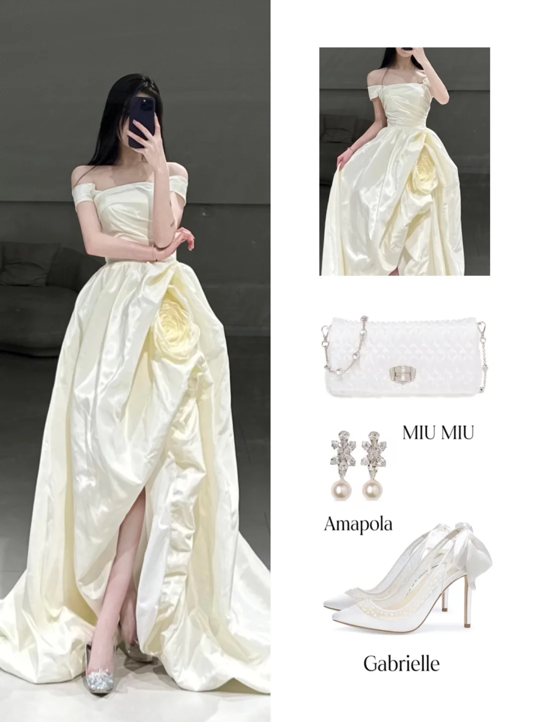 Timeless High Low Off The Shoulder Satin Short Sleeves Wedding Dress Beautiful Formal Cute Wedding Dresses A110