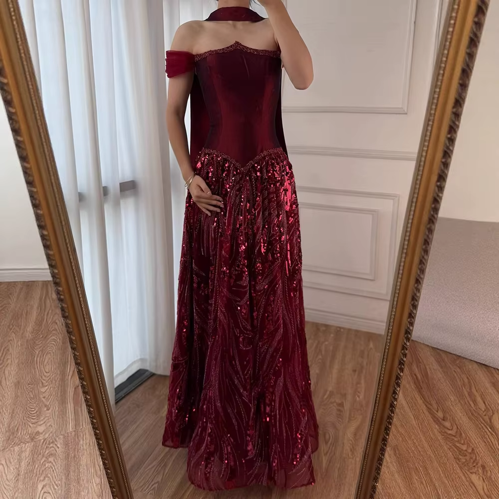 Maßgeschneidertes langes Paillettenkleid für besondere Anlässe, luxuriöses Ballkleid, Sharon Happy Abendkleid A1049