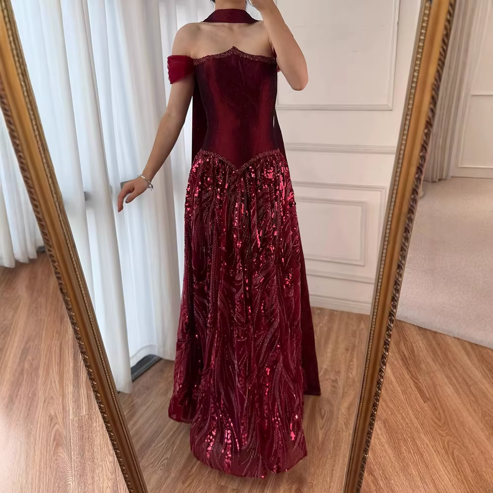 Maßgeschneidertes langes Paillettenkleid für besondere Anlässe, luxuriöses Ballkleid, Sharon Happy Abendkleid A1049