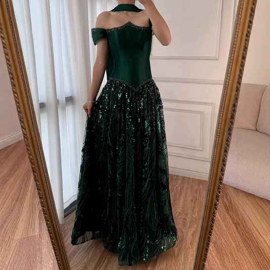 Customized Special Occasion Dress Long Sequins Prom Dresses Luxury Dress Sharon Happy Evening Dresses A1049