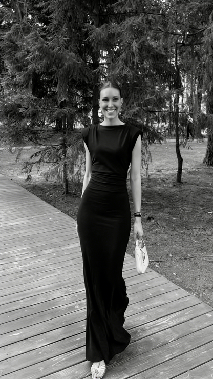 Elegantes, burgunderrotes Meerjungfrauenkleid mit U-Boot-Ausschnitt, langen Ärmeln und festlicher Abendgarderobe, ideal für Dinnerpartys und festliche Anlässe (AB2026)
