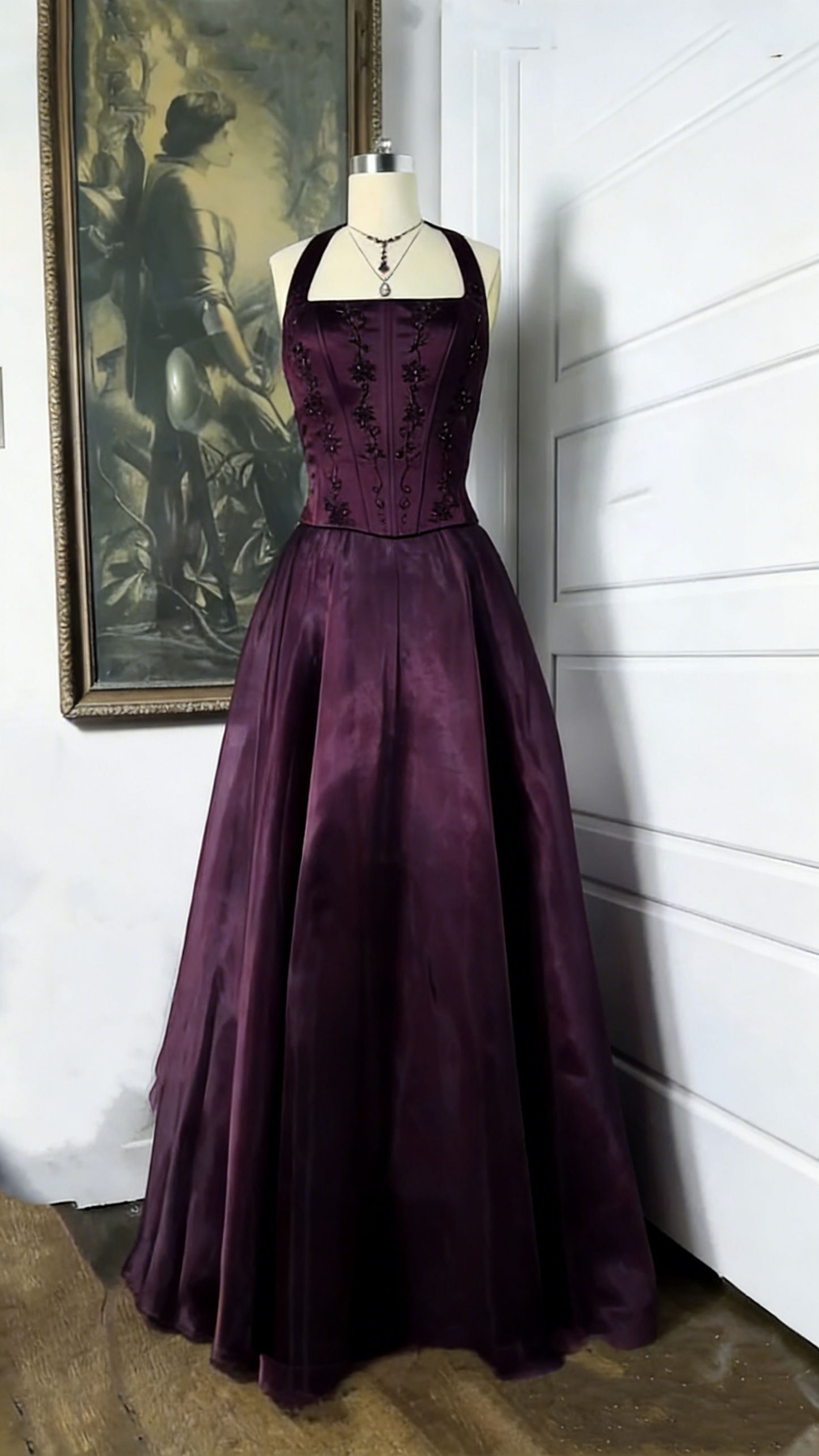 Modest Senior Prom Dresses High Schools Inspiration A Line Halter Burgundy Semi Formal Grad Long Prom Dress For Teens AB2124