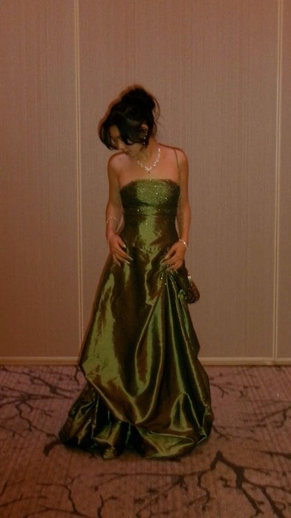 Elegantes, trägerloses, burgunderrotes Satin-Abendkleid, langes formelles Ballkleid, Abendgarderobe, Partykleid AB2194