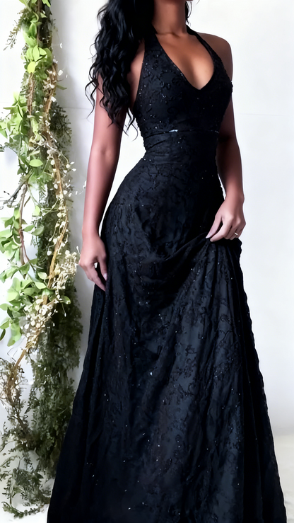 Vintage Mermaid Purple Lace Halter Prom Dresses Long Evening Party Dress Prom Gowns AB326