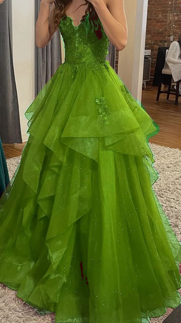 Chic Ball Gown Spaghetti Straps Burgundy Tulle Lace Long Prom Dress Evening Formal Gowns AB463