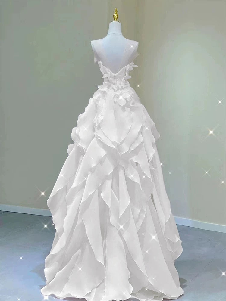 Robe de soirée rose de princesse, robe de fête féerique, robe fleurie d'anniversaire pour fille - Robes de soirée formelles AB518