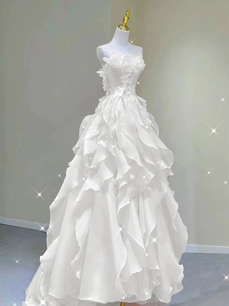 Robe de soirée rose de princesse, robe de fête féerique, robe fleurie d'anniversaire pour fille - Robes de soirée formelles AB518