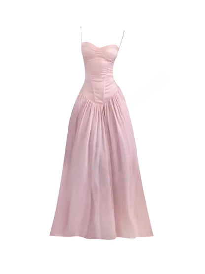 Elegant Mermaid Spaghetti Straps Chiffon Pink Long Prom Dresses Formal Party Gowns Vestidos De Dia AB565