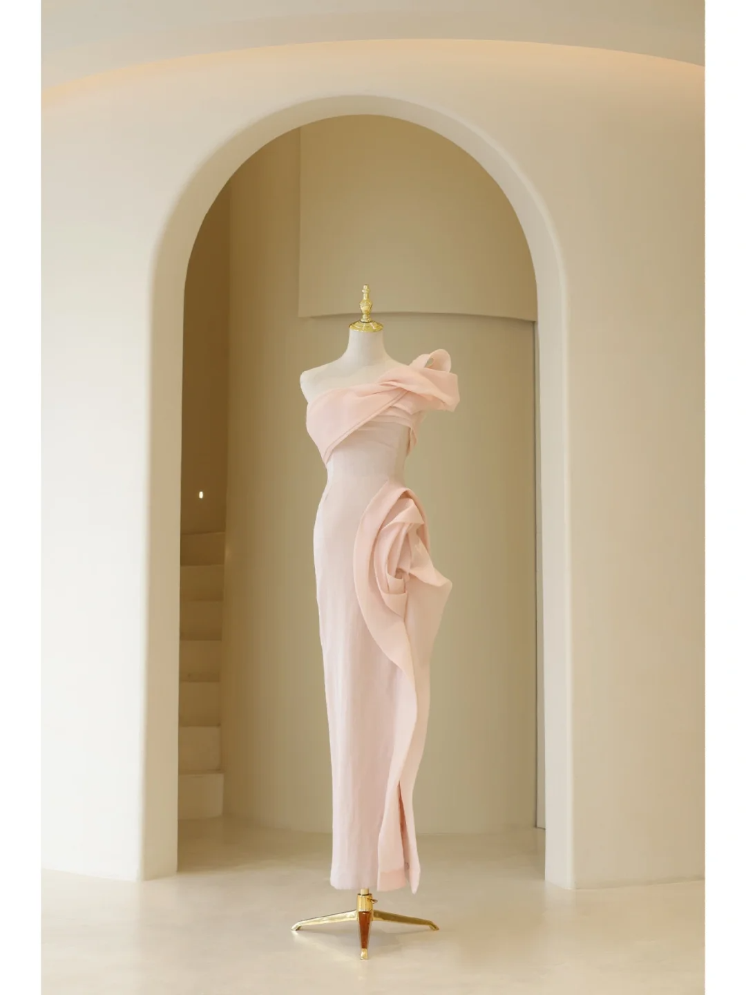 Cute Sheath One Shoulder Pink Long Prom Dresses Impress 19th Birthday Outfits Prom Gown B849