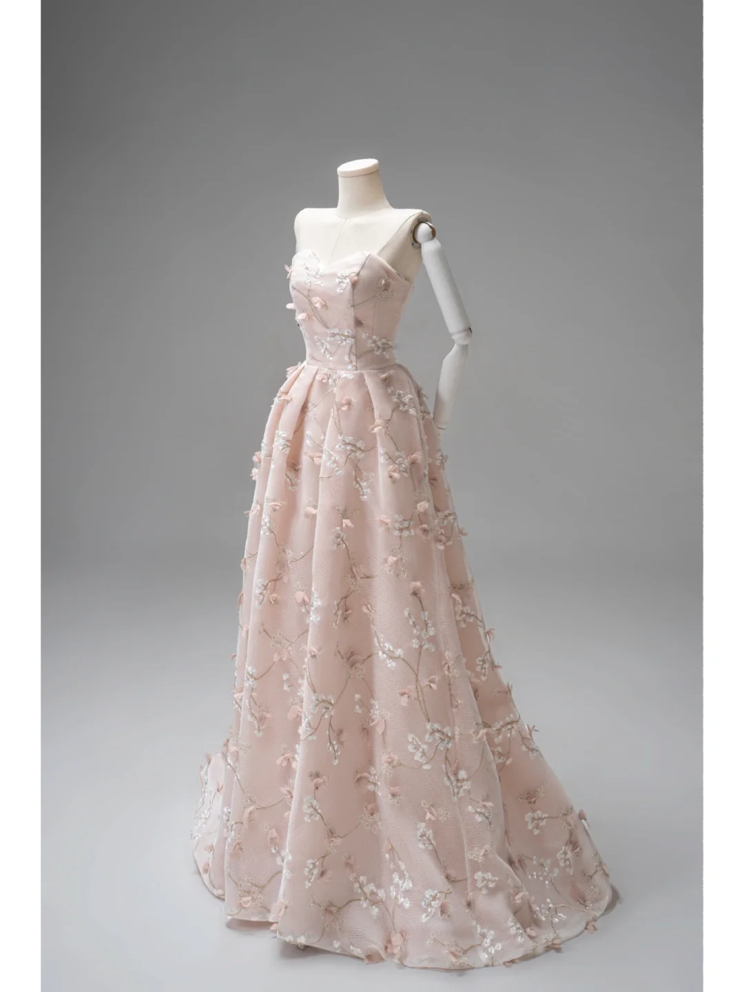 Cute A line Halter Floral Tulle Pink Long Prom Dresses Impress 19th Birthday Outfits Prom Gown AB1004