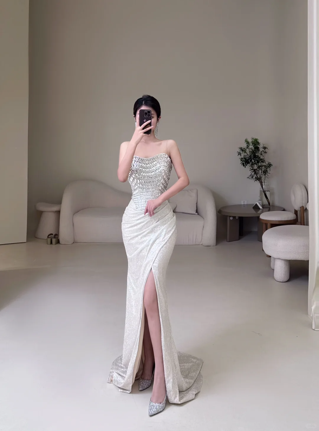 Robe de princesse sirène bustier sans manches ornée de perles pour femme, robe de bal formelle, tenue pour un 22e anniversaire AC069