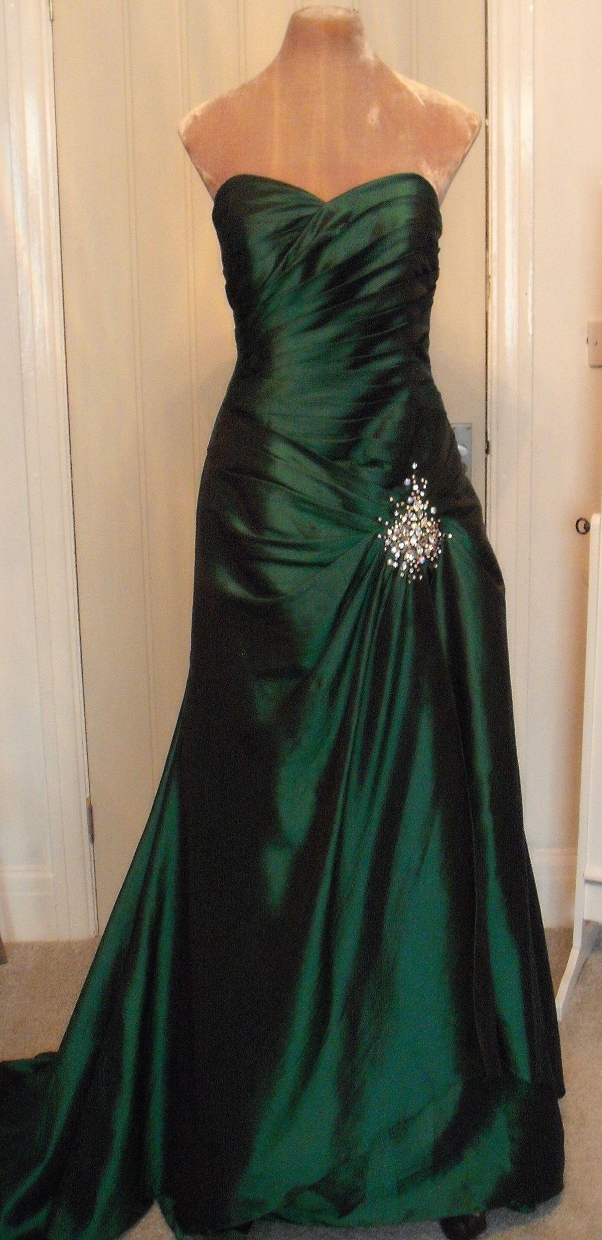 Elegant Mermaid Sweetheart Satin Dark Green Sleeveless Long Floor Length Prom Dress Inspiration Prom Dresses AB118