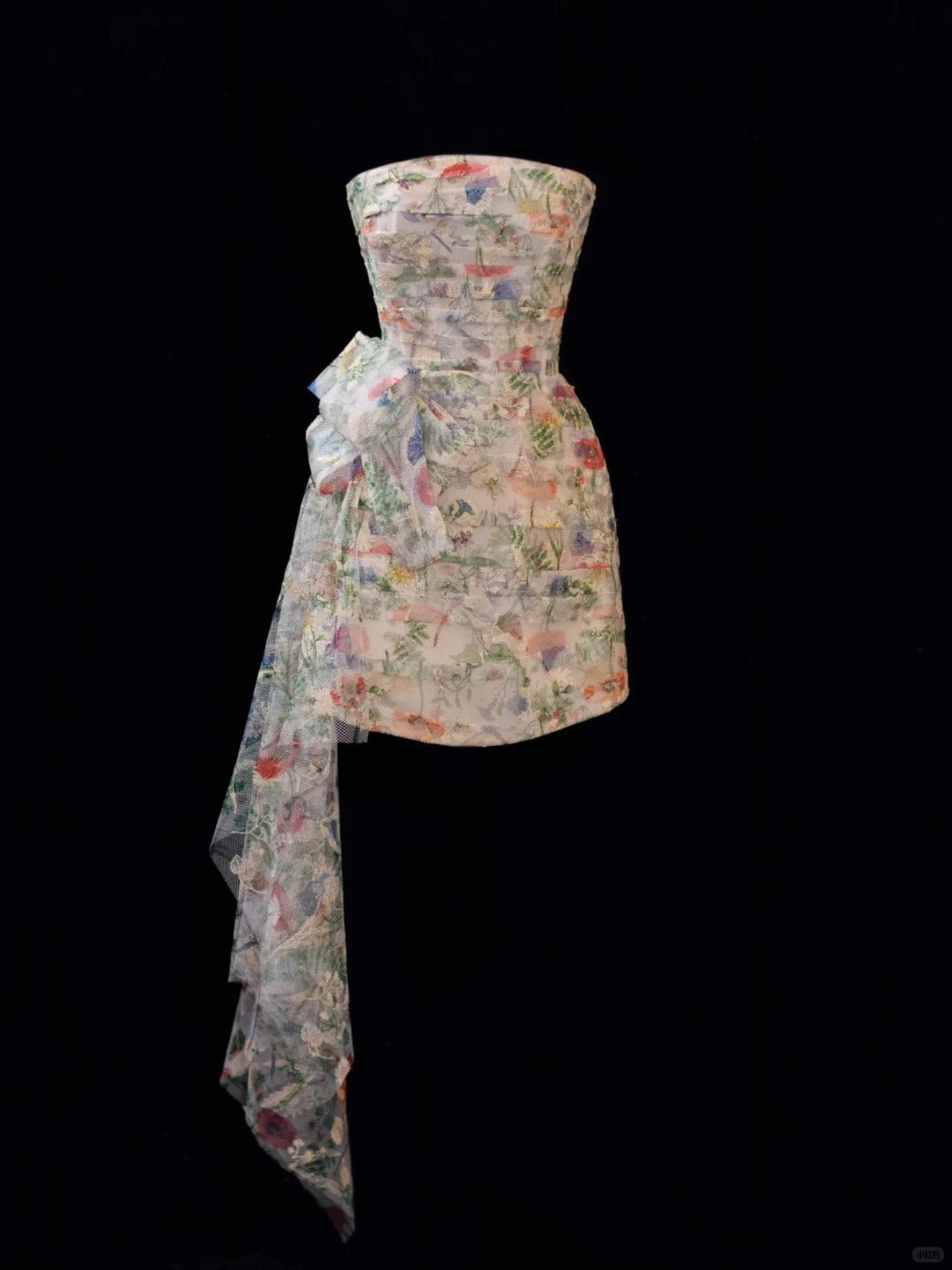 Ästhetisches kurzes Ballkleid mit Blumenmuster, Kleid zum 16. Geburtstag, Homecoming-Kleid, Cocktailkleid SA002