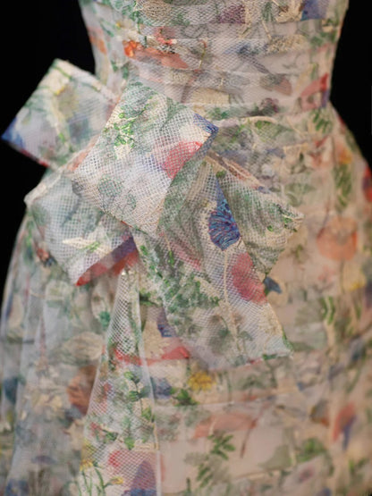 Ästhetisches kurzes Ballkleid mit Blumenmuster, Kleid zum 16. Geburtstag, Homecoming-Kleid, Cocktailkleid SA002