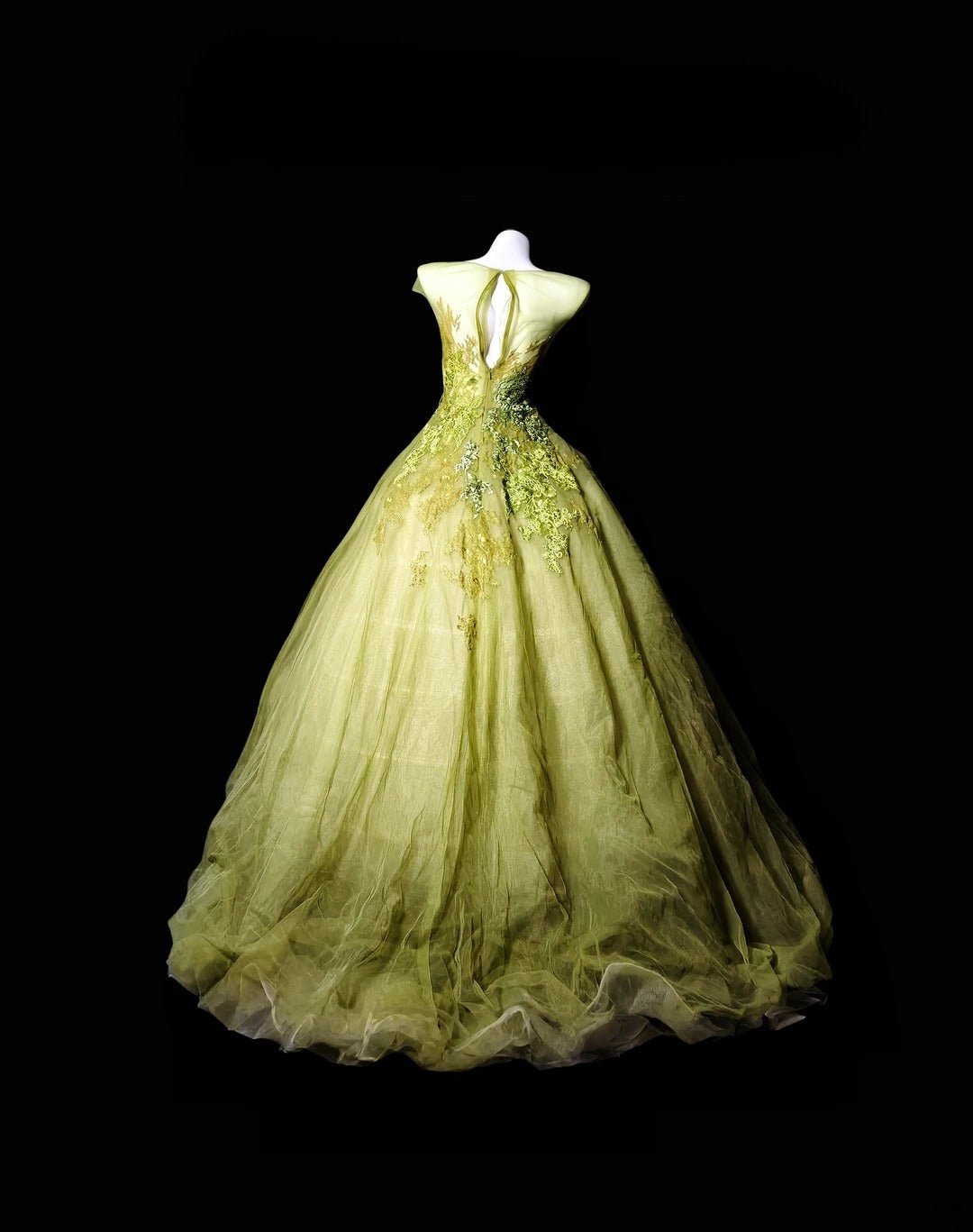 Pretty Ball Gown Scoop Green Tulle Lace Quince Dress Long 15 Quinceanera Dresses Photo Ideas Formal Outfit RB6355