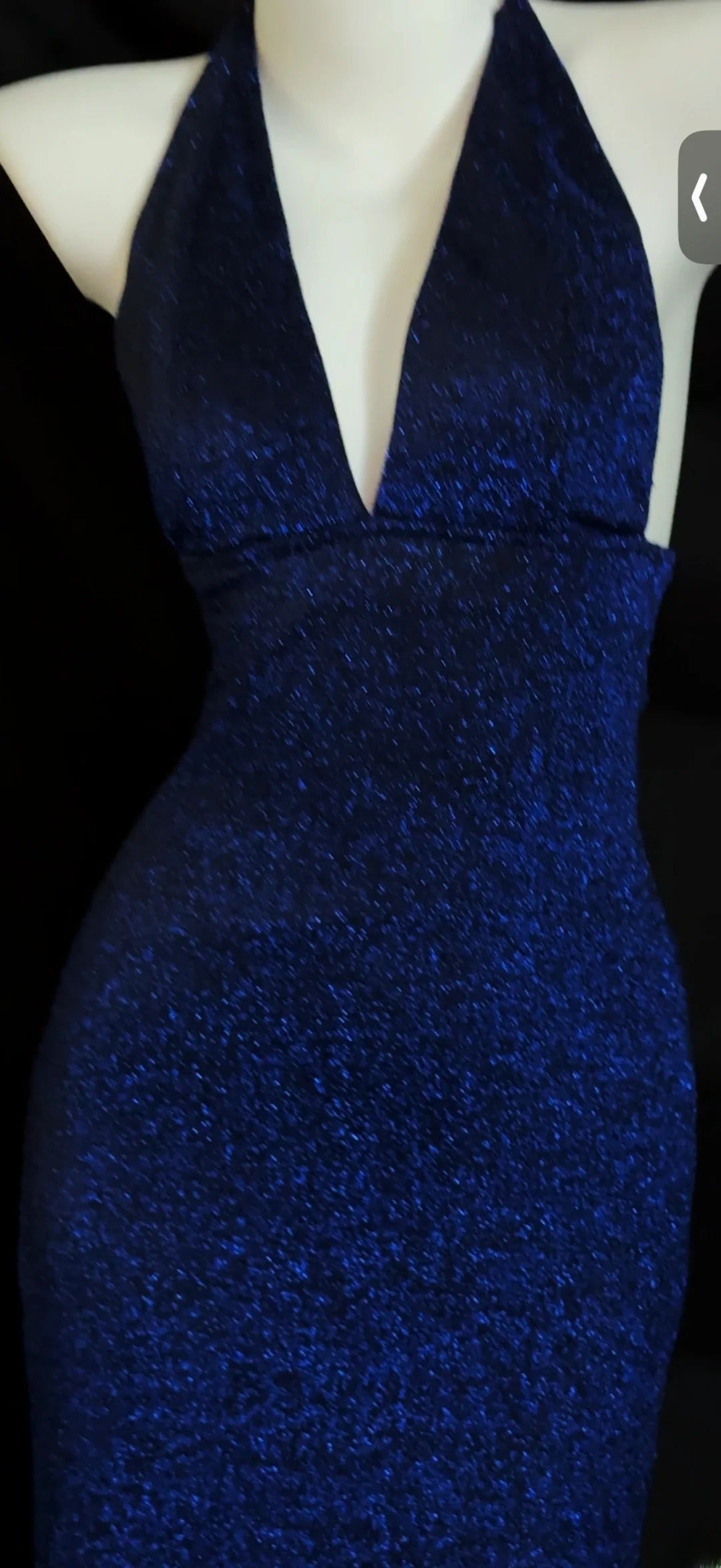 Glitzer Abschlussballkleider Meerjungfrau Neckholder Royalblau Pailletten Langes Abendkleid Formelles Kleid RB3346