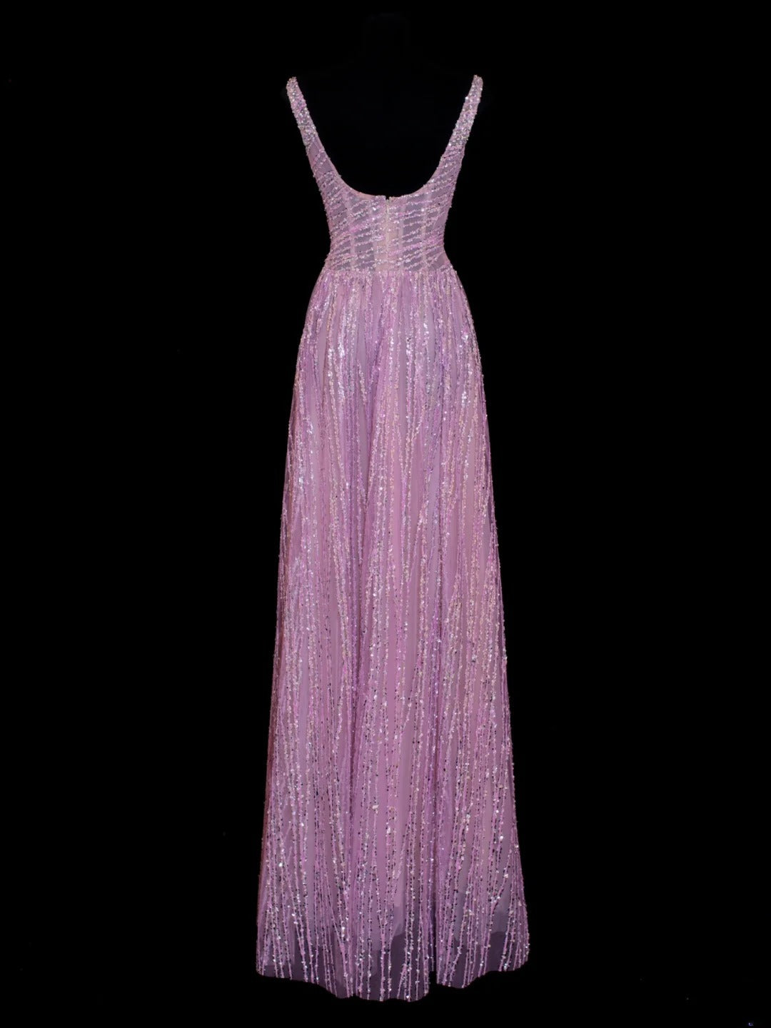 Robe de bal longue rose plissée, style années 50, à sequins, col carré et col trapèze, ornée de perles, SA004