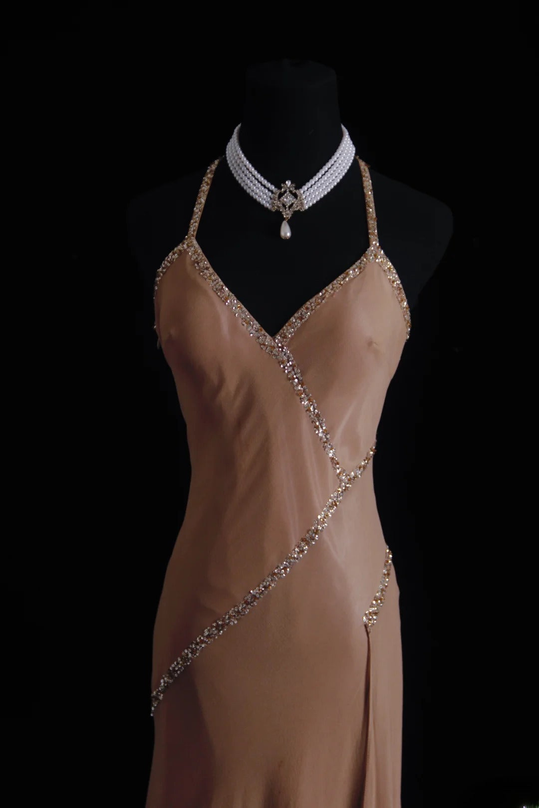 Unique Mermaid Halter Brown Chiffon 90s With Beads Floor Length Evening For Women Party Dresses Long Formal Prom Dresses 21st Birthday Gowns AS005
