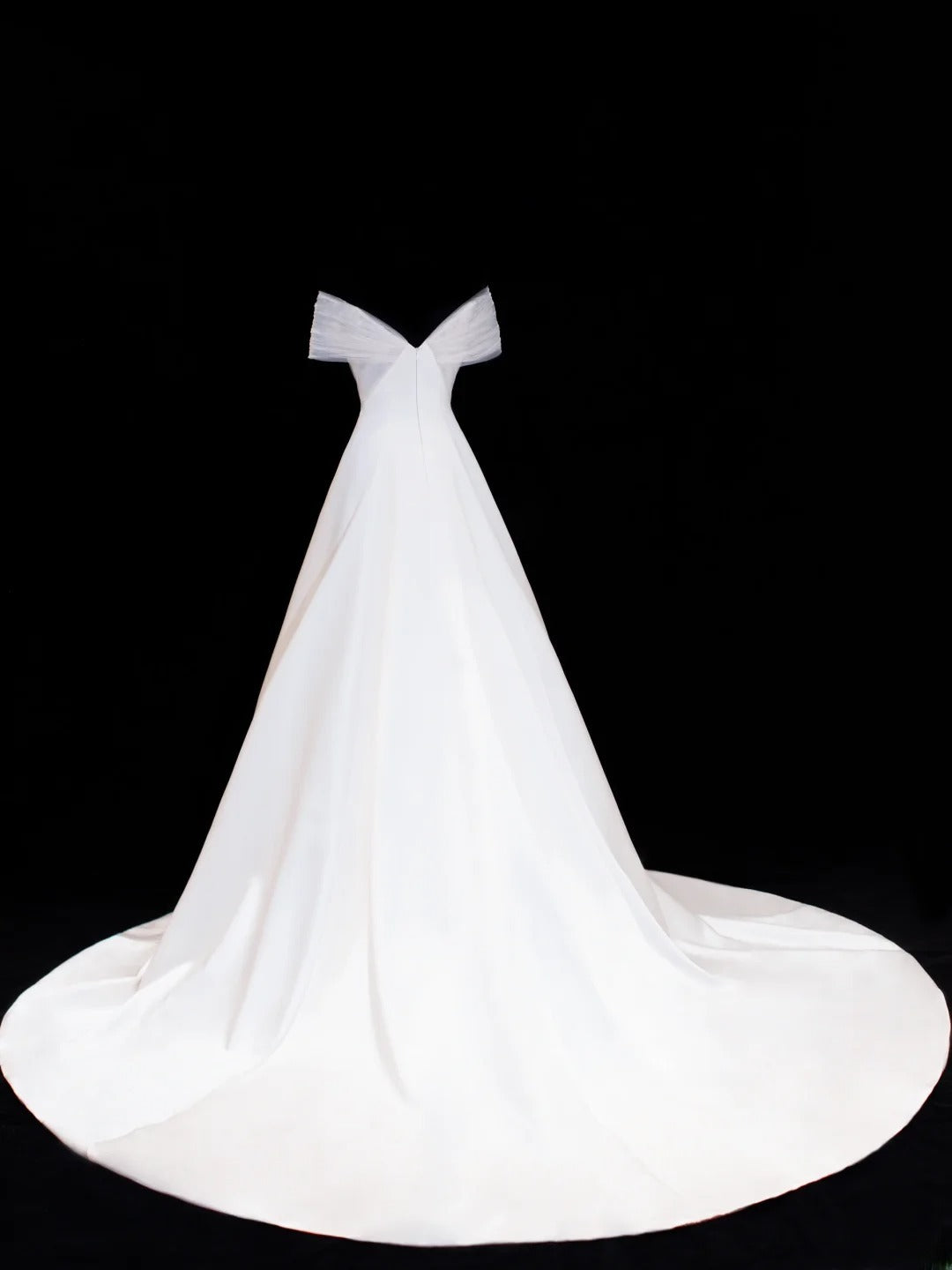 Robes de mariée élégantes et sobres pour la mariée, robe de bal épaules dénudées à manches courtes en satin, robes de mariée pour femmes petites et grandes tailles SA005