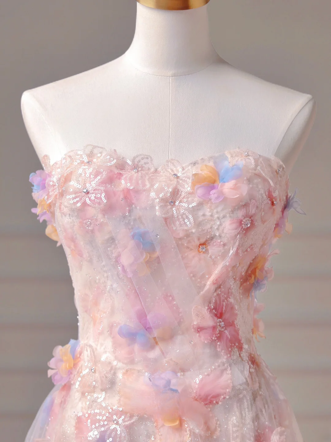 Robe de bal modeste, esthétique, coupe trapèze, bustier, dentelle rose et tulle, inspiration cape, robe de soirée longue pour adolescentes et lycéennes AQ006