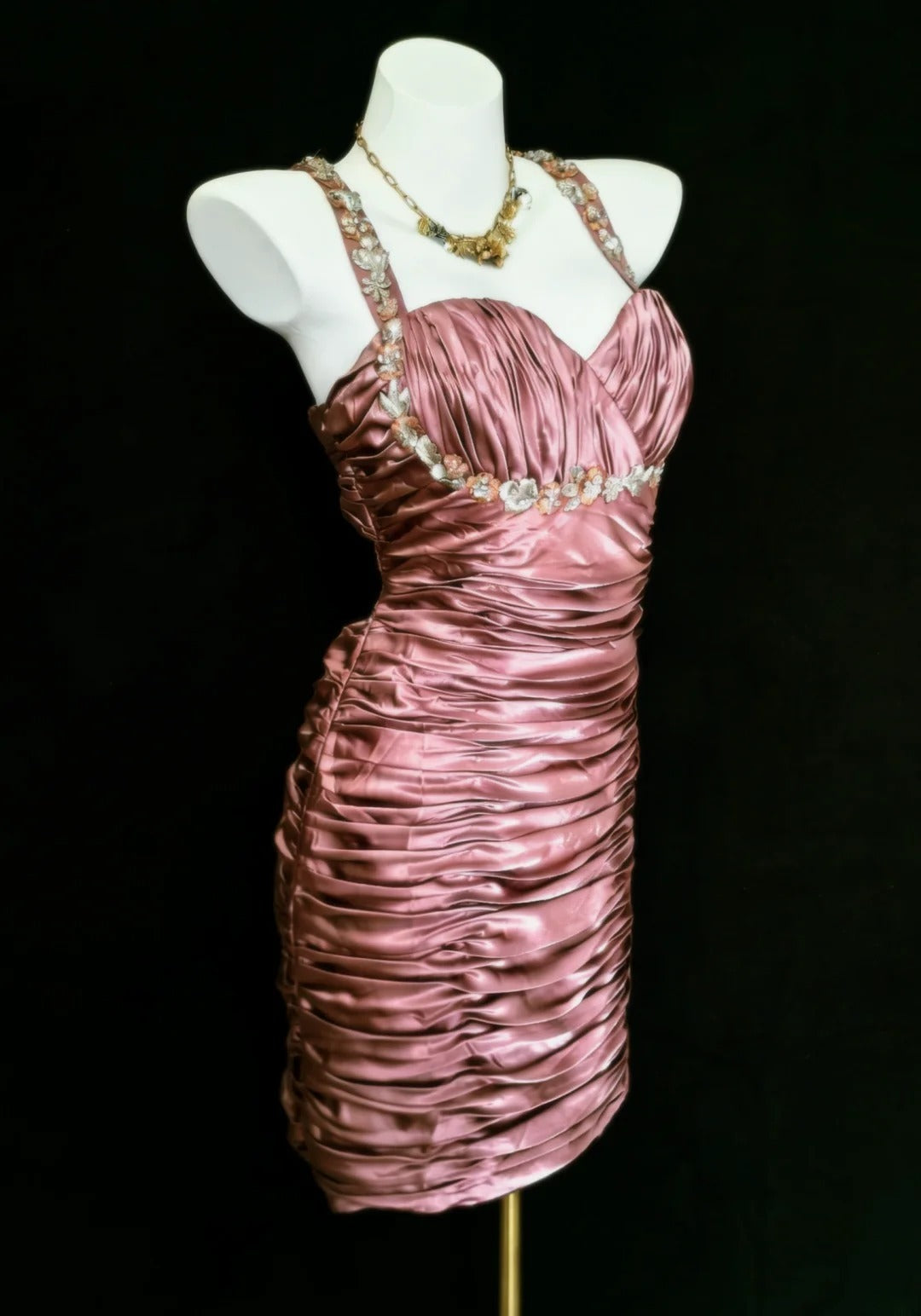 Vintage Etuikleid mit Trägern, plissiert, rosa, kurzes Kleid für den 16. Geburtstag, Homecoming-Kleid, Cocktailkleid AS007