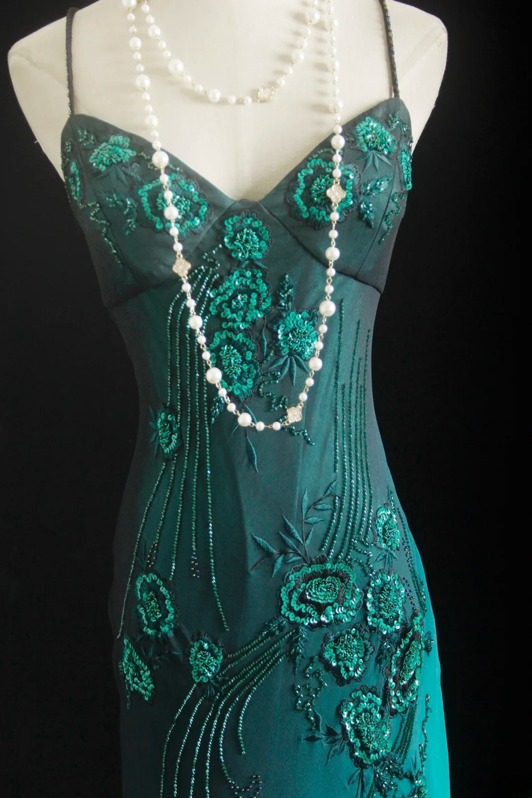 Einzigartiges Meerjungfrauen-Spaghettiträgerkleid in Blau im 90er-Jahre-Stil mit Perlen für Damen, langes formelles Ballkleid, Abendkleid zum 20. Geburtstag AS007