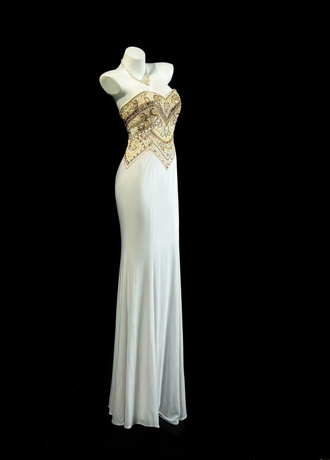 Sophisticated Prom Dresses Mermaid Sweetheart With Gold Beading Long Evening Dress Formal Outfits RB5821