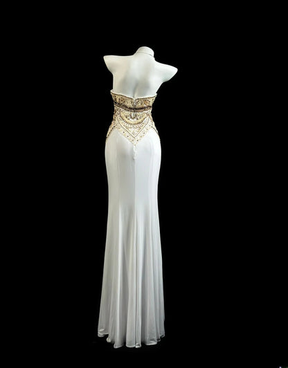 Sophisticated Prom Dresses Mermaid Sweetheart With Gold Beading Long Evening Dress Formal Outfits RB5821