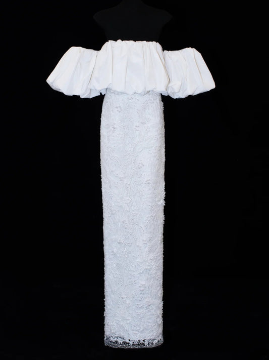 Wedding Gowns Dresses Elegant Modest for Bride Sheath Off The Shoulder With Short Sleeves Lace Petite/Plus Size Bridal Gowns For Women SA009