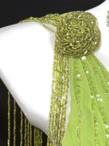 Modest Prom Dresses Mermaid One Shoulder Green With Beading Long Evening Formal Outfits RB3355
