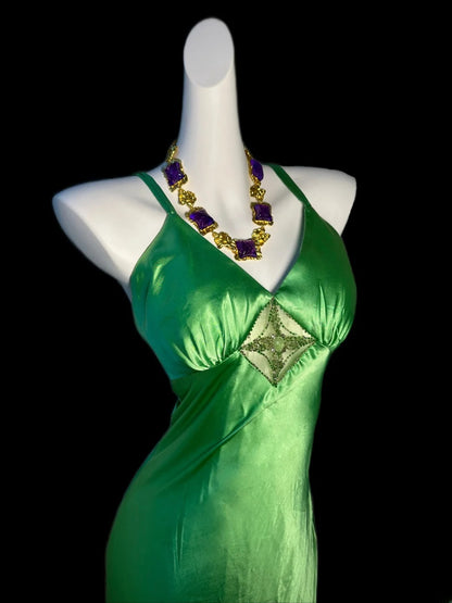 Elegantes, ärmelloses, grünes Satin-Abendkleid mit Spaghettiträgern – perfekt für Highschool-Teenager, Abschlussball oder andere festliche Anlässe (AS014)