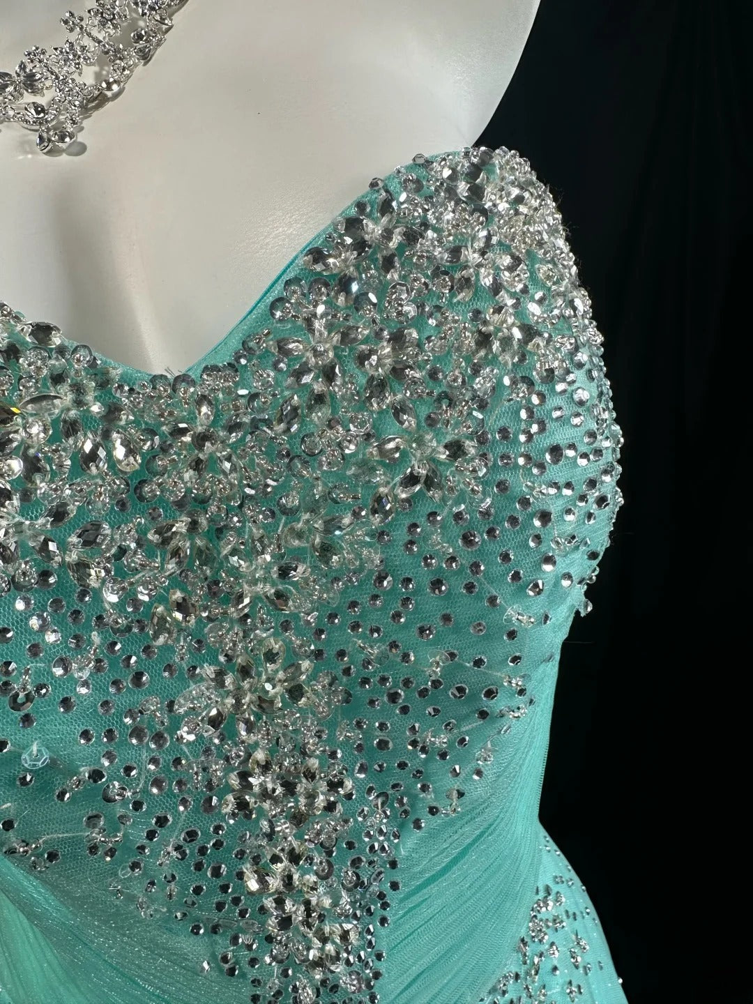 Refined Prom Dresses A Line Sweethart Blue Tulle With Beading Evening Dress Formal Outfits RB5825