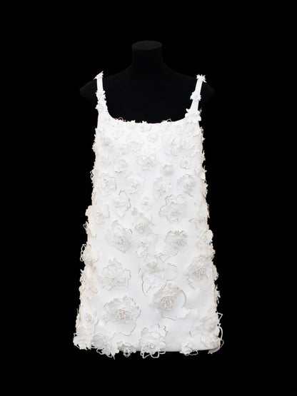 Wedding Gowns Dresses Elegant Modest for Bride A Line Square Neck With Flowers Short Petite/Plus Size Bridal Gowns For Women SA016