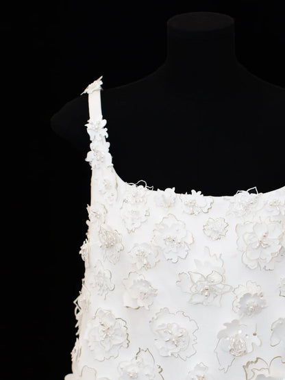 Wedding Gowns Dresses Elegant Modest for Bride A Line Square Neck With Flowers Short Petite/Plus Size Bridal Gowns For Women SA016